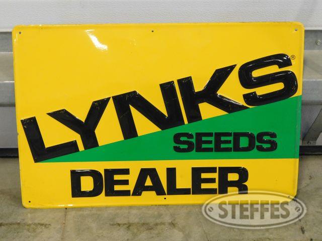 Vintage Metal 27"x42" Lynks Seeds Dealer Sign 